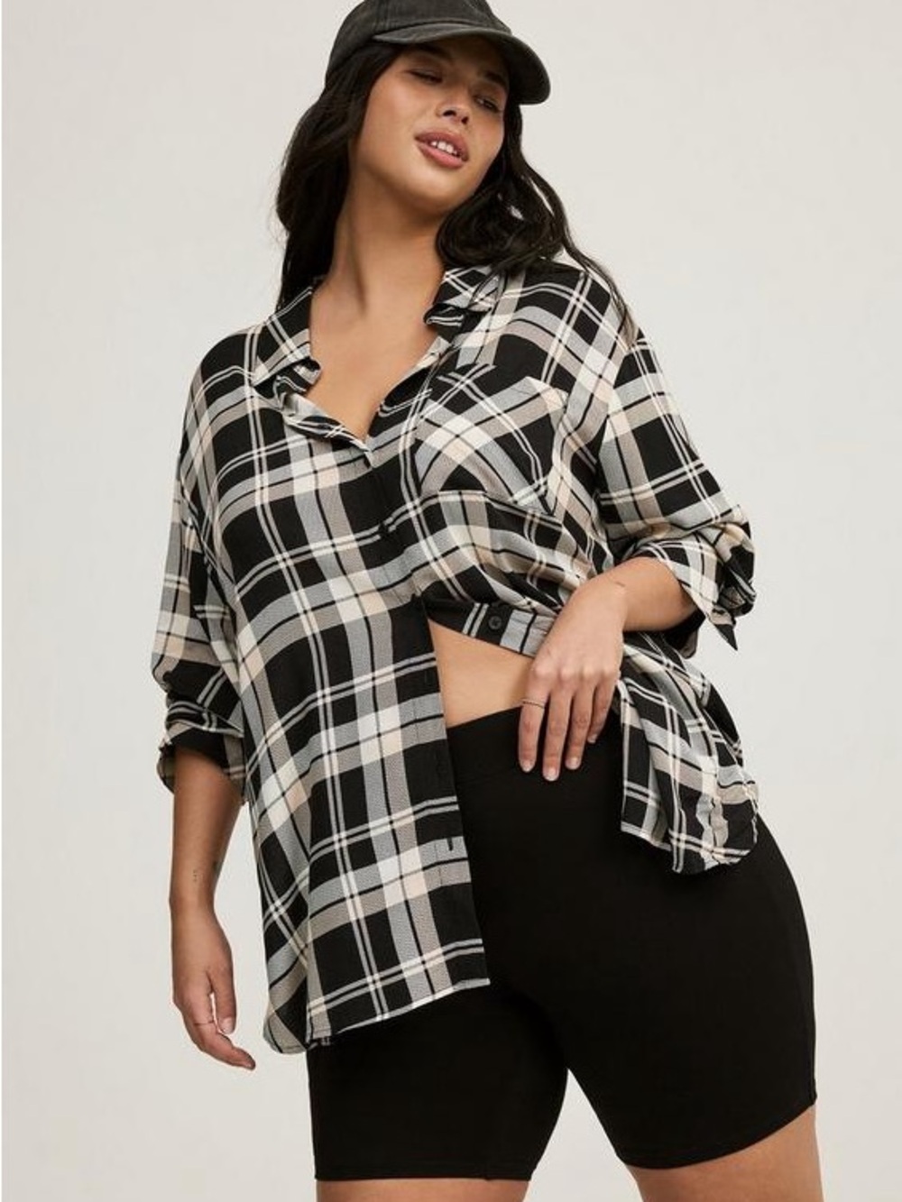 Torrid Drop Shoulder Button-Front Shirt